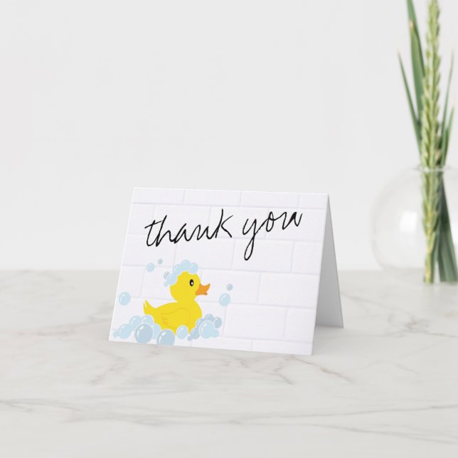 Rubber Duck Thank You Note Card (Front)