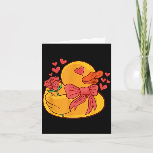 Rubber Duck Valentines Day Rubber Duckie  Card (Front)