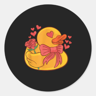 Rubber Duck Valentines Day Rubber Duckie  Classic Round Sticker