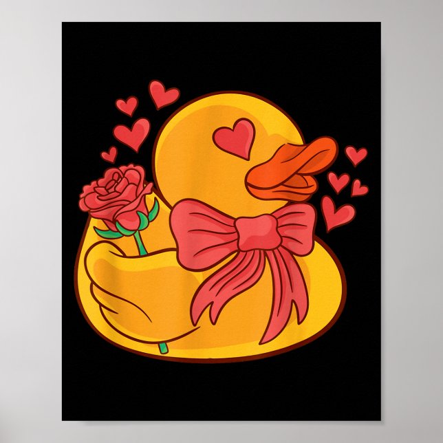 Rubber Duck Valentines Day Rubber Duckie  Poster (Front)