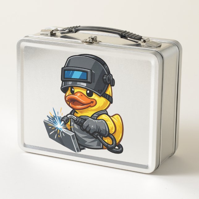 Rubber Duck Welder Metal Lunch Box (Front)