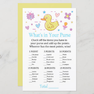 Rubber duck What's in your purse game