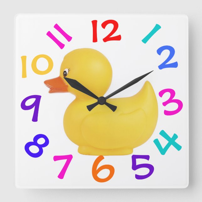 Rubber Duck With Colourful Numbers Clock (Front)