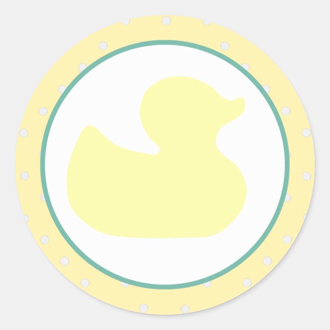 Rubber Duckie Baby Shower Classic Round Sticker (Front)