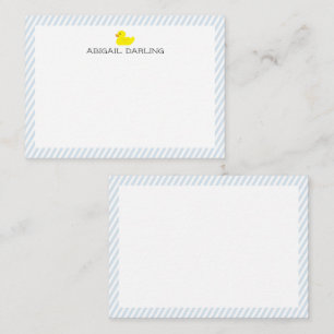 Rubber Duckie Blue and White Stripe Nautical Card