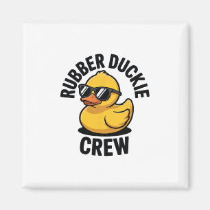 Rubber Duckie Crew Boat Pontoon Funny Rubber Duck  Magnet