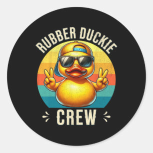 Rubber Duckie Crew Cruise Duck Matching Group Classic Round Sticker