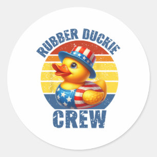 Rubber Duckie Crew Funny Duck Classic Round Sticker