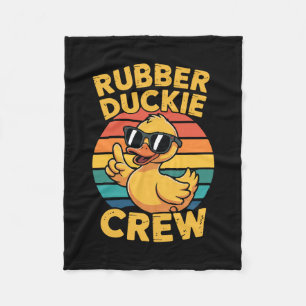 Rubber Duckie Crew Love Duck Cute Duck Retro Vinta Fleece Blanket