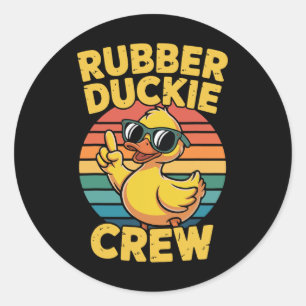 Rubber Duckie Crew Retro Duck Vintage Duck Funny Classic Round Sticker
