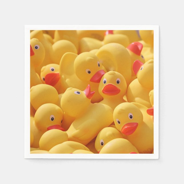 Rubber Duckie Ducky Baby One Year Old Party Napkin (Front)