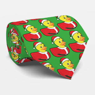Rubber Duckie Wearing a Santa Hat Tie