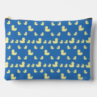 Rubber Duckies Pattern Blue Large Zipper Pouch