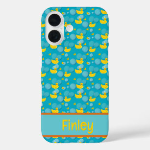 Rubber ducks and bubbles pattern iPhone 16 case