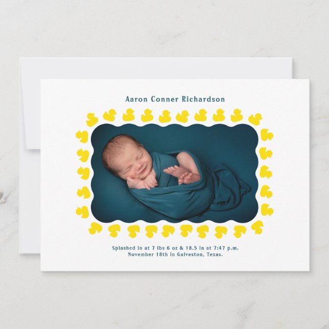 Rubber Ducks Baby Arrival Announcement (Front)
