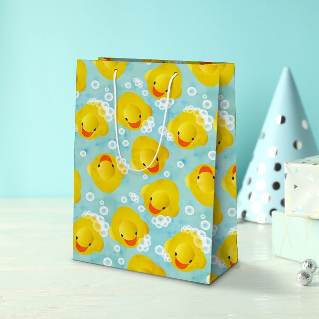 Rubber Ducks Bath Pattern Medium Gift Bag (Rubber Duck Pattern Gift Bag)
