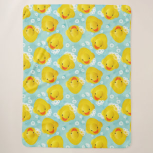 Rubber Ducks Bath Pattern Sherpa Blanket