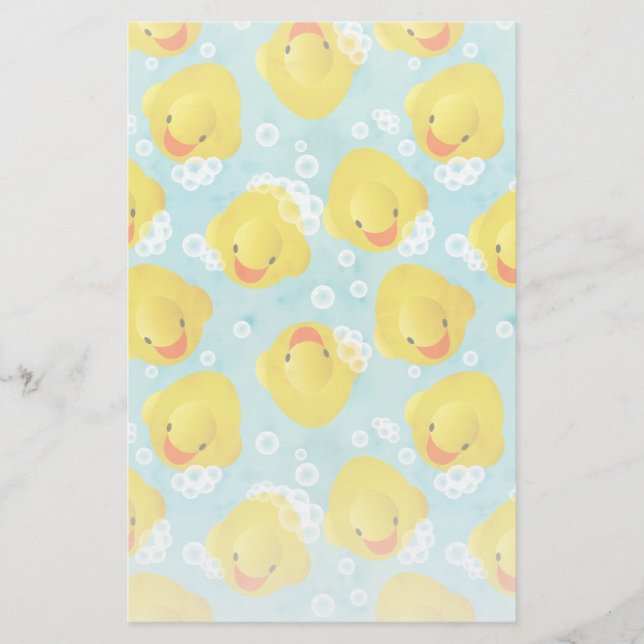 Rubber Ducks Bath Pattern Stationery (Front)