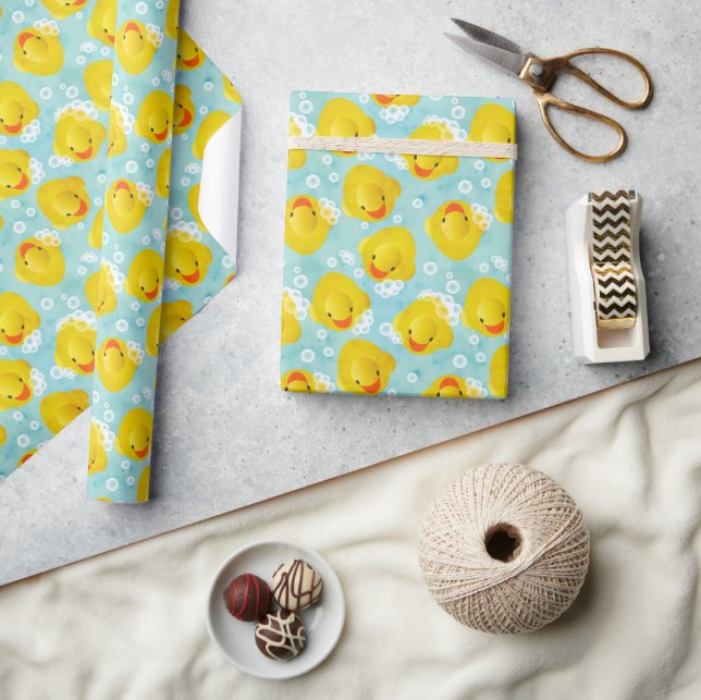 Rubber Ducks Bath Pattern Wrapping Paper (Crafts)