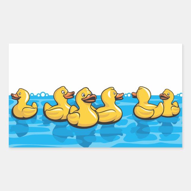 Rubber Ducks in the bath Rectangular Sticker (Front)