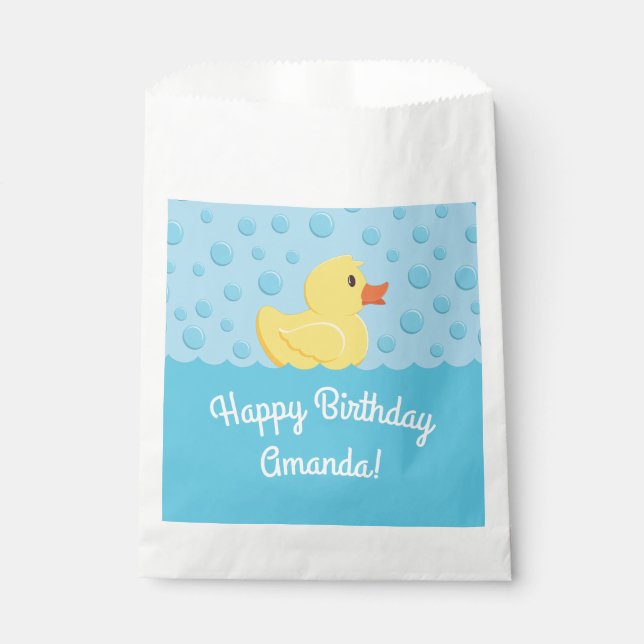 Rubber Ducky 1st Birthday Party Kids Baby Favour Bags (Front)