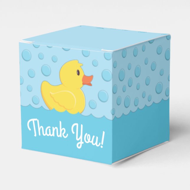 Rubber Ducky 1st Birthday Party Kids Baby Favour Box (Front Side)