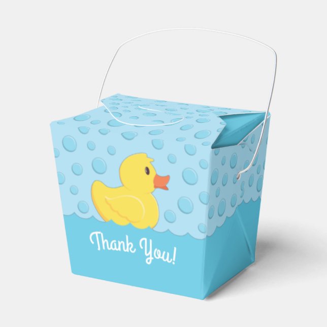 Rubber Ducky 1st Birthday Party Kids Baby Favour Box (Front Side)