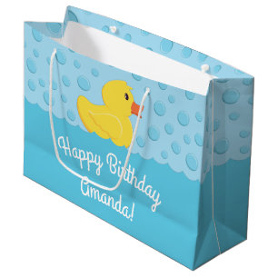 Rubber Ducky 1st Birthday Party Kids Baby Large Gift Bag