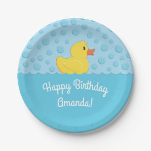 Rubber Ducky 1st Birthday Party Kids Baby Paper Plate