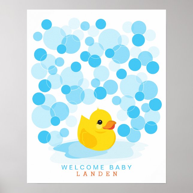 Rubber Ducky | Baby shower guest book Print (Front)