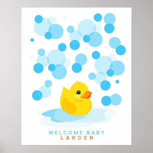 Rubber Ducky Baby shower guest book Print