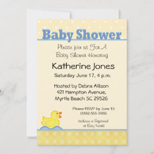 Rubber Ducky Baby Shower Invitation
