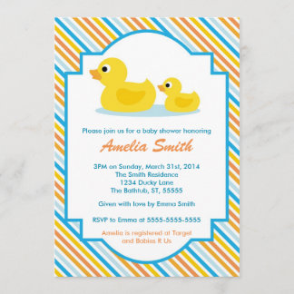 Rubber Ducky Baby Shower Invitation - Unisex, Boy