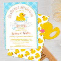 Rubber Ducky Baby Shower Invitation | Yellow Bath 