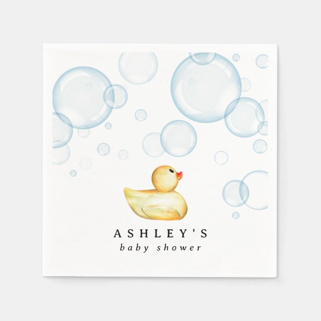 Rubber Ducky Baby Shower Napkin (Front)