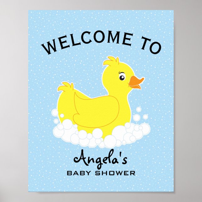Rubber Ducky Baby Shower Welcome Sign (Front)