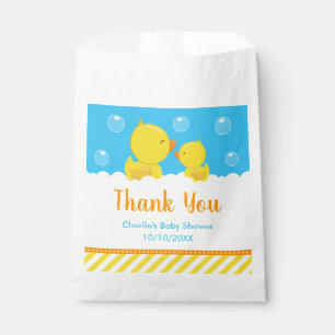 Rubber Ducky Baby Shower Yellow Blue Thank You Favour Bags