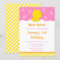 Rubber Ducky Birthday Party Yellow and Pink