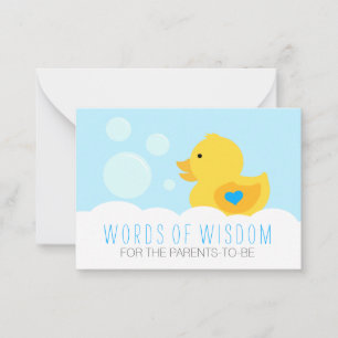 Rubber Ducky Bubble Bath Boy Baby Shower Advice