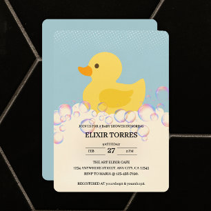 Rubber Ducky Bubbles Baby Shower Invitation