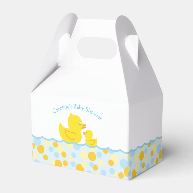 Rubber Ducky Bubbles Baby Shower Party Favour Box (Front Side)