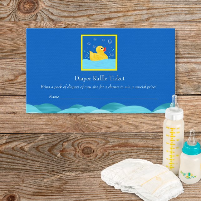 Rubber Ducky Bubbles Diaper Diaper Raffle Ticket Enclosure Card (Creator Uploaded)