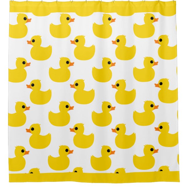 Rubber Ducky Design Shower Curtain (Front)