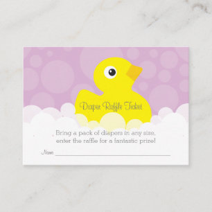 Rubber Ducky Diaper Raffle Ticket - Lilac Enclosure Card