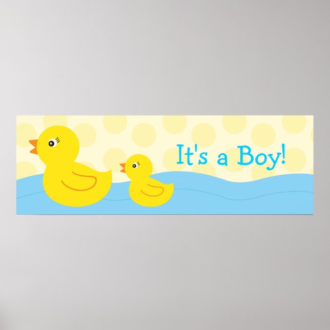 Rubber Ducky Duck Personalised Banner Sign (Front)