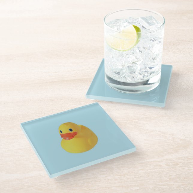 Rubber Ducky Glass Coaster (Angled)