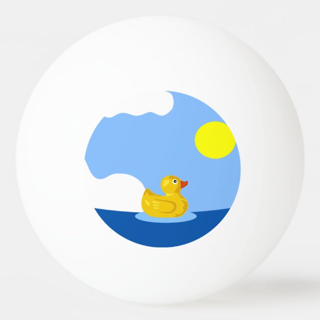 Rubber Ducky Goes for a Swim Ping Pong Ball (Back)