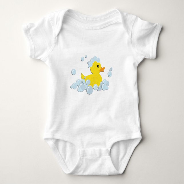 Rubber Ducky in Bubbles Baby Bodysuit (Front)