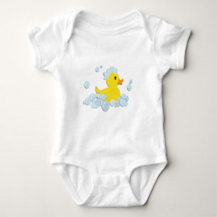 Rubber Ducky in Bubbles Baby Bodysuit