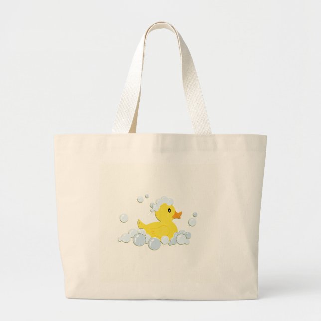 Rubber Ducky in Bubbles Large Tote Bag (Front)